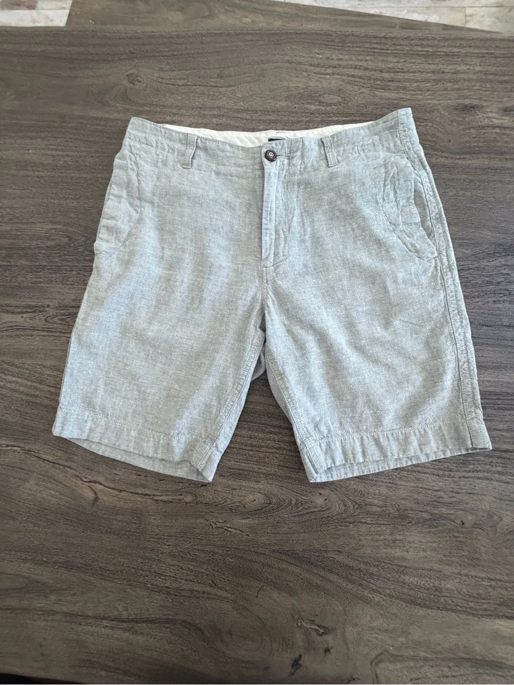 J. Crew Light Gray Flat-Front Linen-Blend Shorts